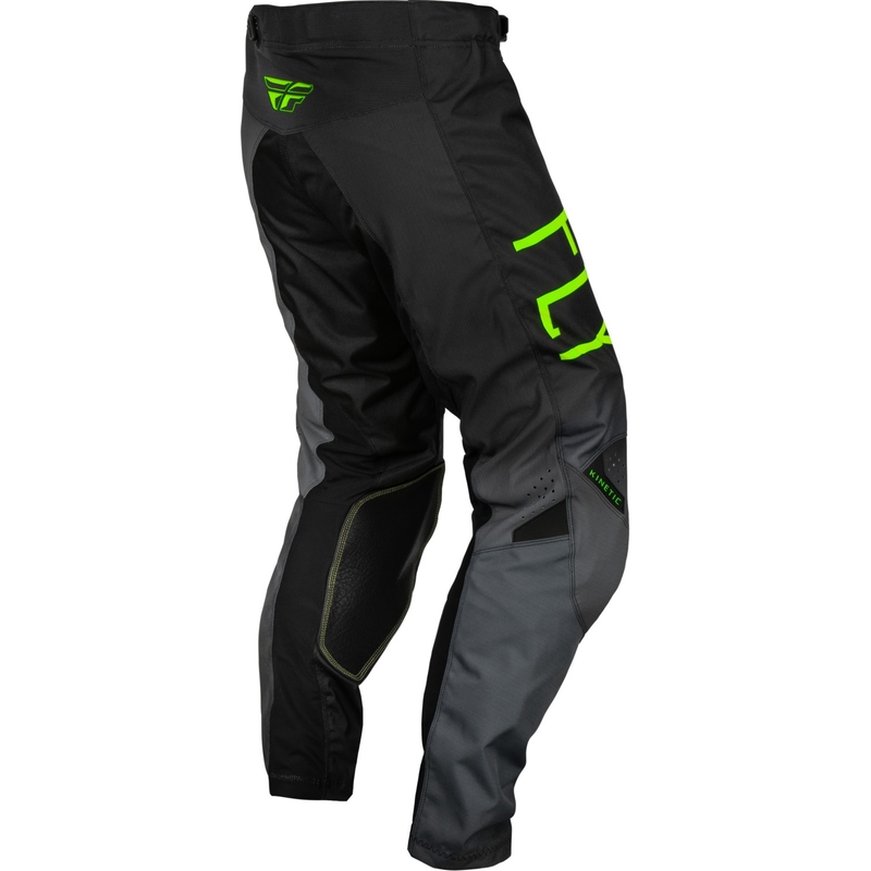 Detské motokrosové nohavice FLY Racing Kinetic Prodigy čierno-fluo zeleno-modré výpredaj