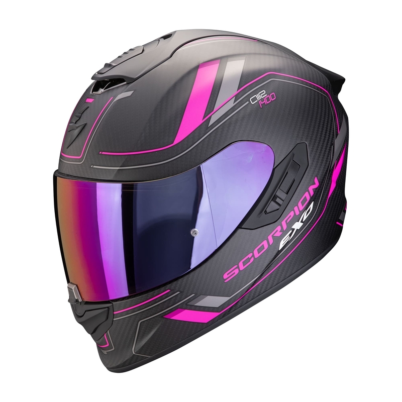 Integrálna prilba na motocykel Scorpion EXO-1400 EVO II CARBON AIR MIRAGE matná čierno-ružová výpredaj