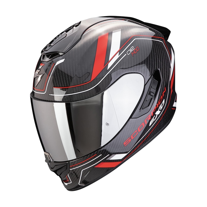 Integrálna prilba na motocykel Scorpion EXO-1400 EVO II CARBON AIR MIRAGE čierno-červeno-biela