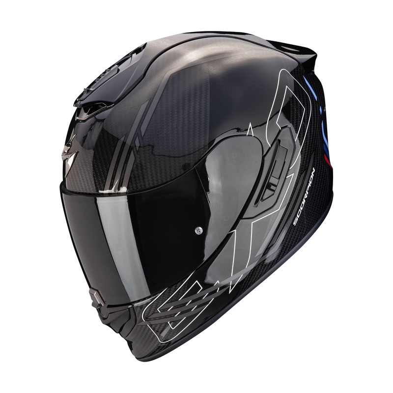 Integrálna prilba na motocykel Scorpion EXO-1400 EVO II CARBON AIR REIKA čierno-strieborno-modrá