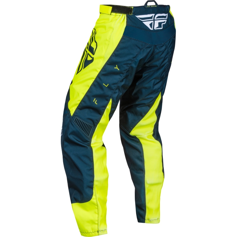Motokrosové nohavice FLY Racing F-16 2024 modro-fluorescenčno žlto-biele