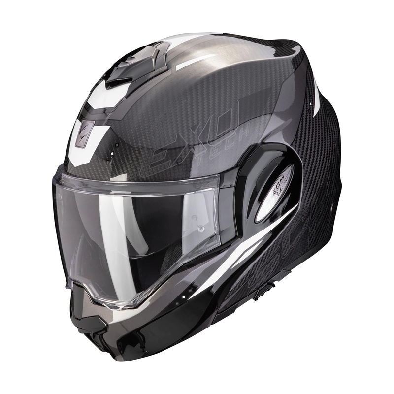 Preklápacia prilba na motocykel Scorpion EXO-TECH EVO CARBON ROVER čierno-biela