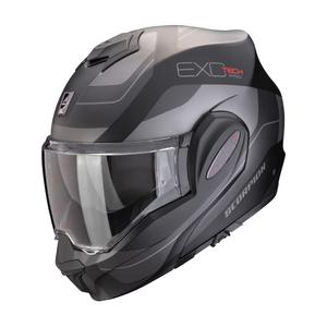 Preklápacia helma na motocykel Scorpion EXO-TECH EVO PRE COMMUTA matná čierno-strieborná
