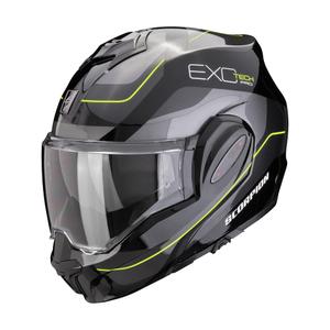 Preklápacia helma na motocykel Scorpion EXO-TECH EVO PRE COMMUTA čierno-strieborno-žltá