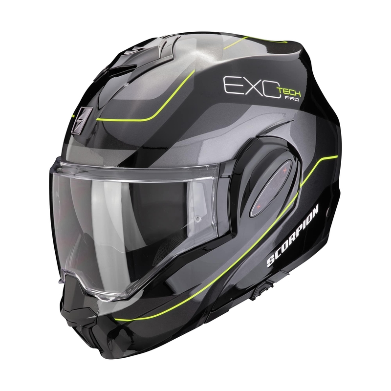 Preklápacia prilba na motocykel Scorpion EXO-TECH EVO PRE COMMUTA čierno-strieborno-žltá výpredaj