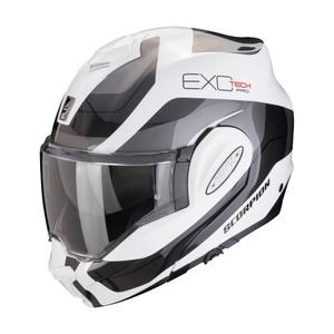 Preklápacia helma na motocykel Scorpion EXO-TECH EVO PRE COMMUTA bielo-strieborná