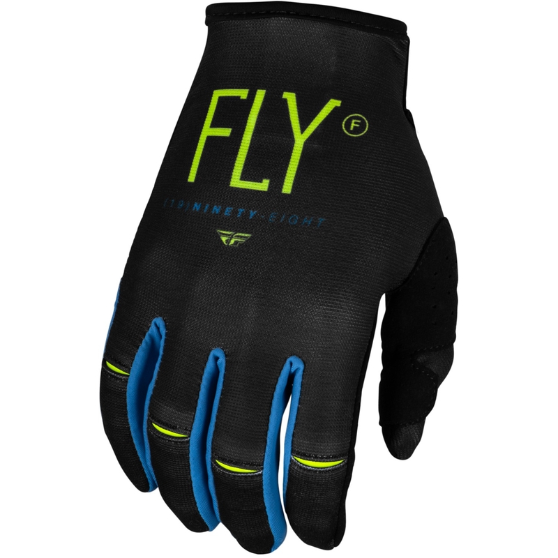Detské motokrosové rukavice FLY Racing Kinetic Prodigy 2024 šedo-fluorescenčno zeleno-modré