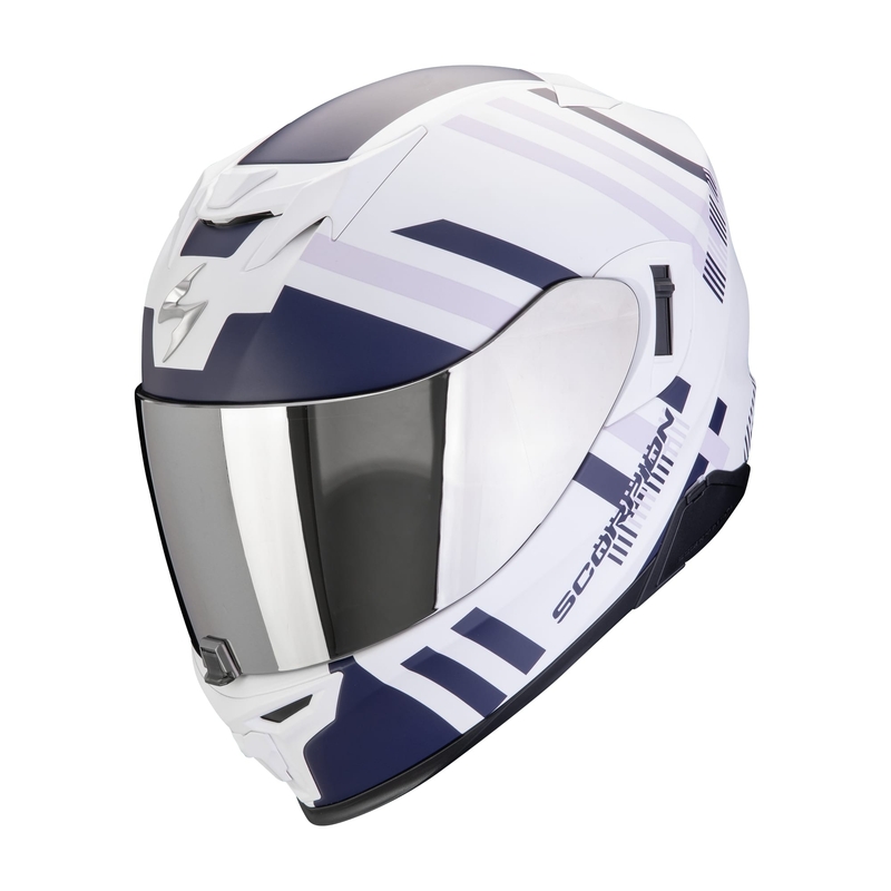 Integrálna prilba na motocykel Scorpion EXO-520 EVO AIR BANSHEE matná bielo-modro-fialová