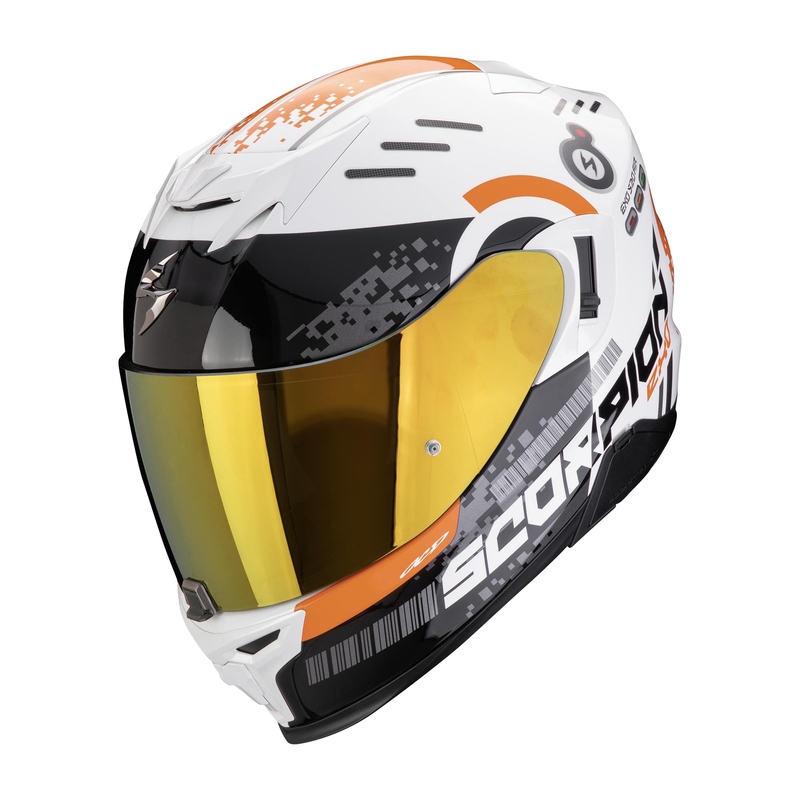 Integrálna prilba na motocykel Scorpion EXO-520 EVO AIR TITAN bielo-oranžová výpredaj