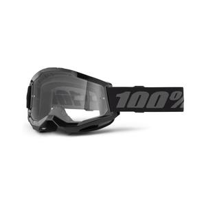 Motokrosové okuliare 100% STRATA 2 New čierne (číre plexi)