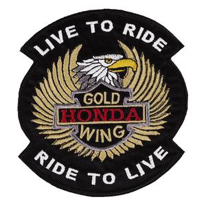 Nášivka Live to Ride Gold Wing - menšia