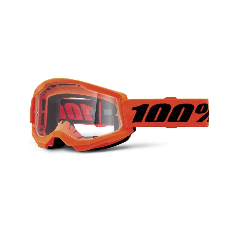 Motokrosové okuliare 100 % STRATA 2 New oranžové (číre plexisklo)