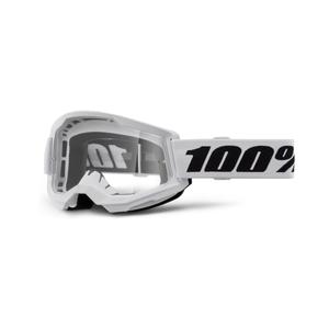 Motokrosové okuliare 100% STRATA 2 New biele (číre plexi)