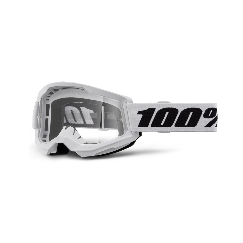Motokrosové okuliare 100 % STRATA 2 New biele (číre plexisklo)