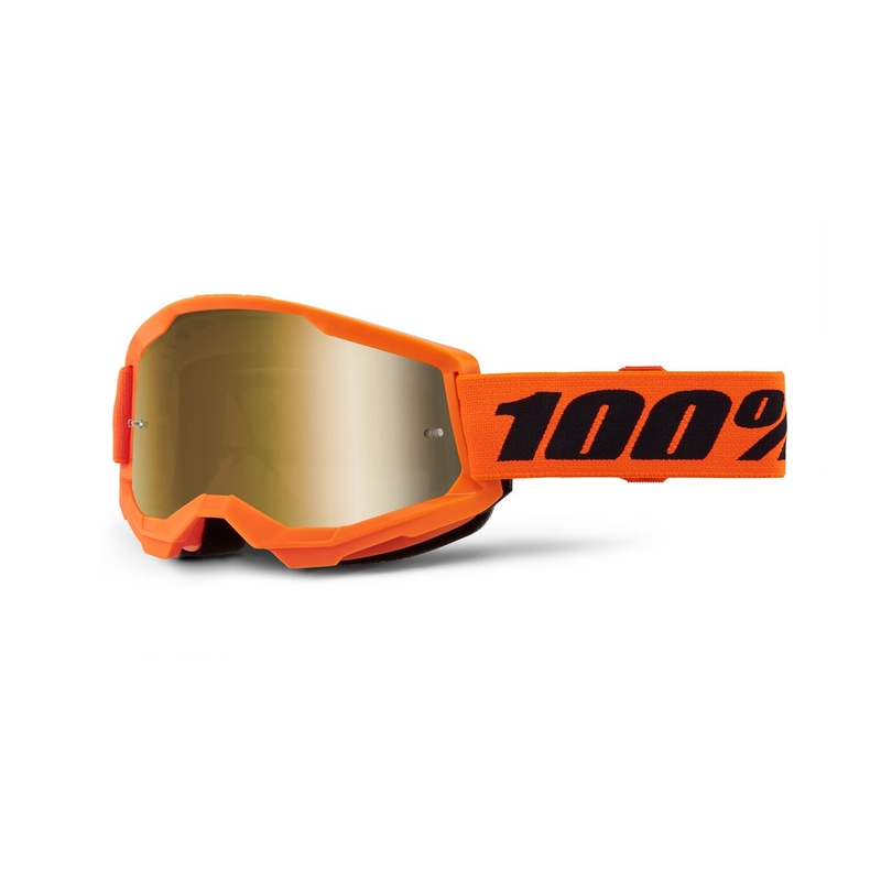 Motokrosové okuliare 100 % STRATA 2 New oranžové (zlaté plexisklo)
