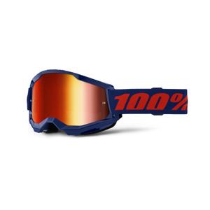 Motokrosové okuliare 100% STRATA 2 New modré (červené plexi)
