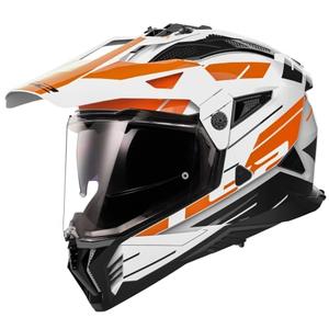 Enduro helma na motorku LS2 MX702 PIONEER II NAMIB bielo-oranžová