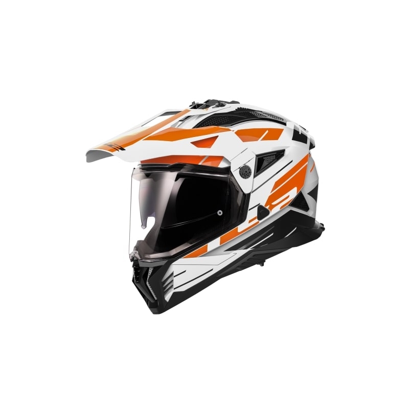 Enduro prilba na motocykel LS2 MX702 PIONEER II NAMIB bielo-oranžová