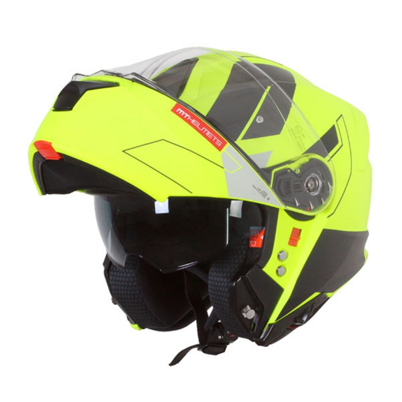 Odklápacia prilba na motocykel MT Genesis SV Talo C3 fluorescenčno žlto-šedá matná
