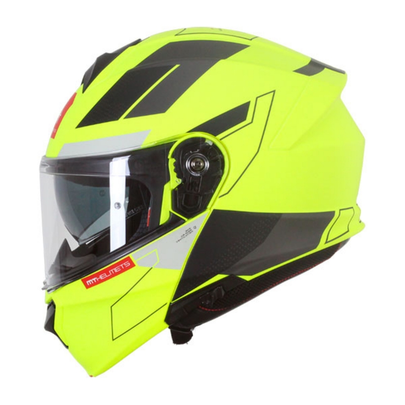 Odklápacia prilba na motocykel MT Genesis SV Talo C3 fluorescenčno žlto-šedá matná