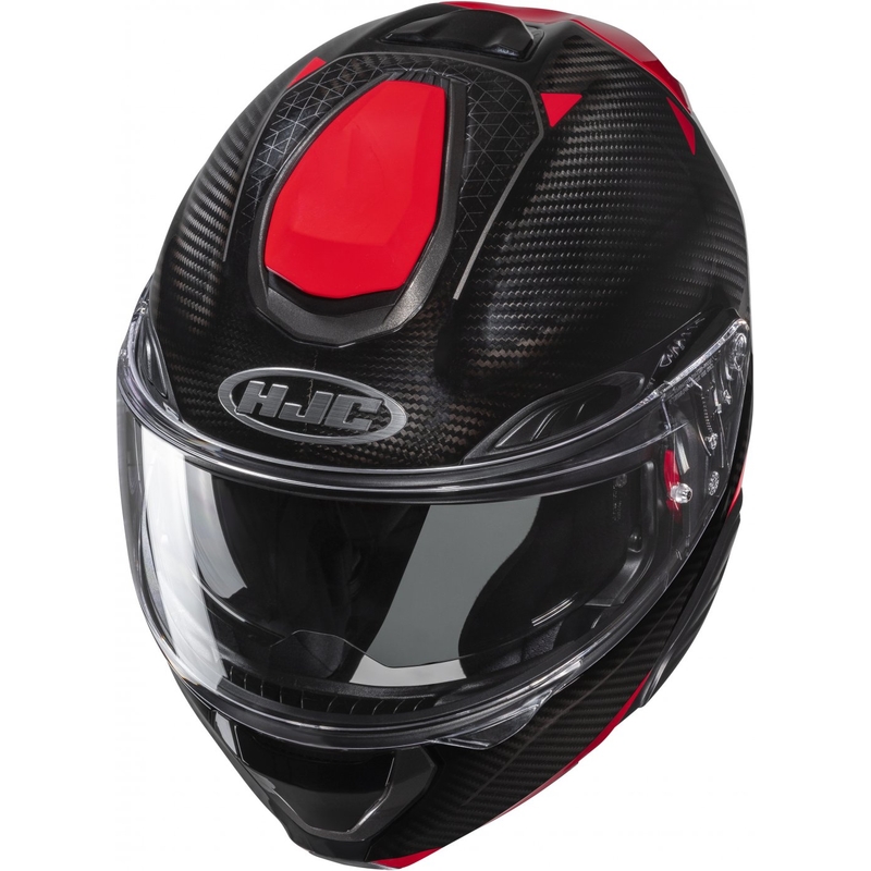 Odklápacia prilba na motocykel HJC RPHA 91 CARBON Noela MC1 čierno-červená