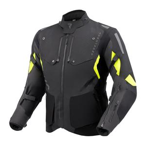 Bunda na motocykel Rebelhorn Hiker IV čierno-antracitovo-fluorescenčno žltá
