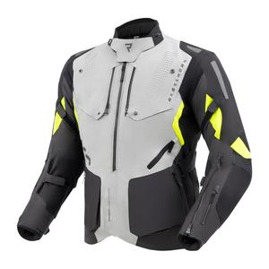Bunda na motocykel Rebelhorn Hiker IV čierno-šedo-fluorescenčno žltá