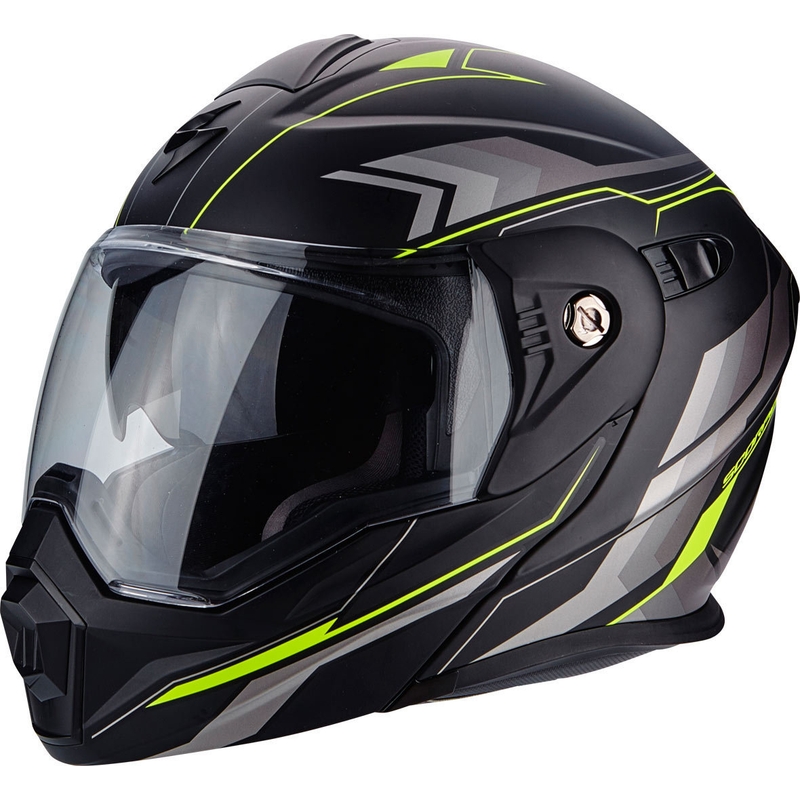Výklopná enduro prilba Scorpion ADX-1 Anima čierna matná-fluo žltá vypredaj výpredaj