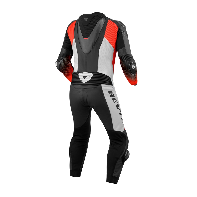 Kožená kombinéza na motocykel Revit Control čierno-fluorescenčno červená