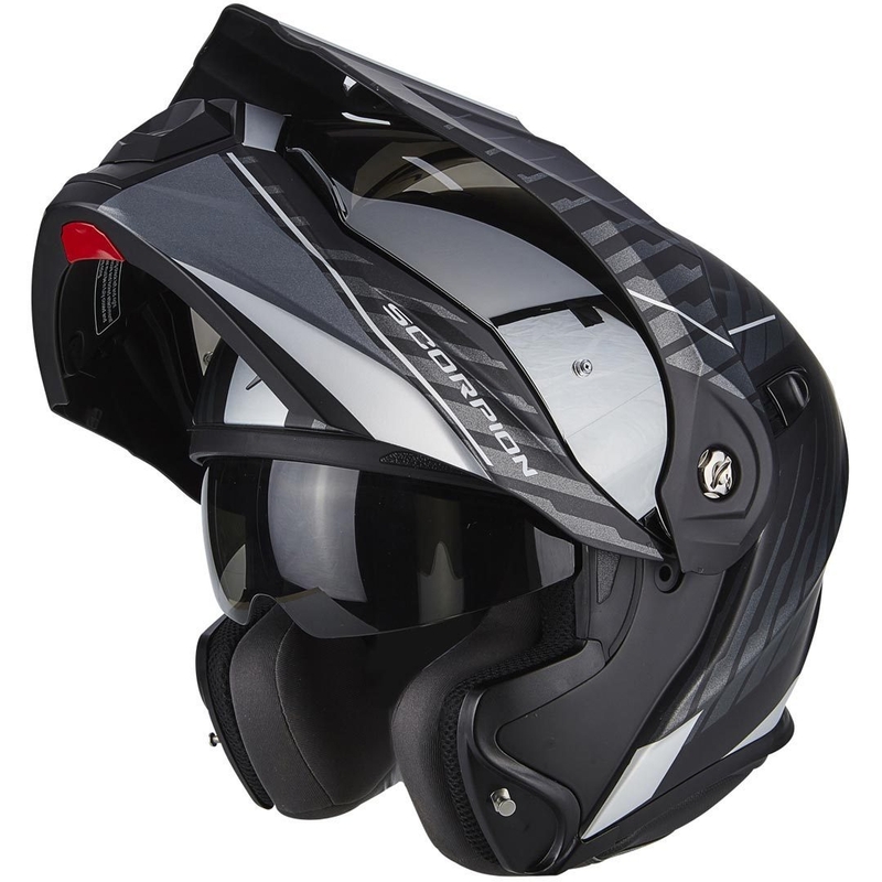 Odklápacia enduro prilba Scorpion ADX-1 Dual matná čierna-strieborná výpredaj