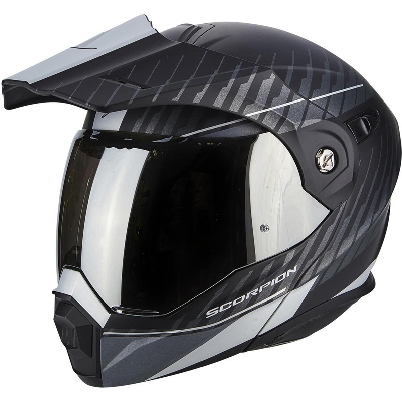 Odklápacia enduro prilba Scorpion ADX-1 Dual matná čierna-strieborná výpredaj