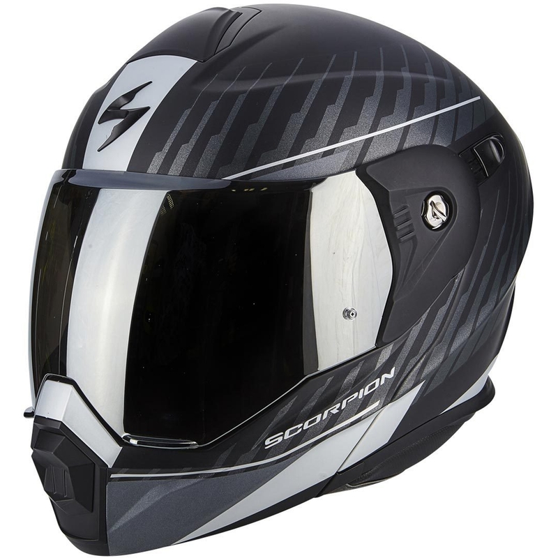 Odklápacia enduro prilba Scorpion ADX-1 Dual matná čierna-strieborná výpredaj