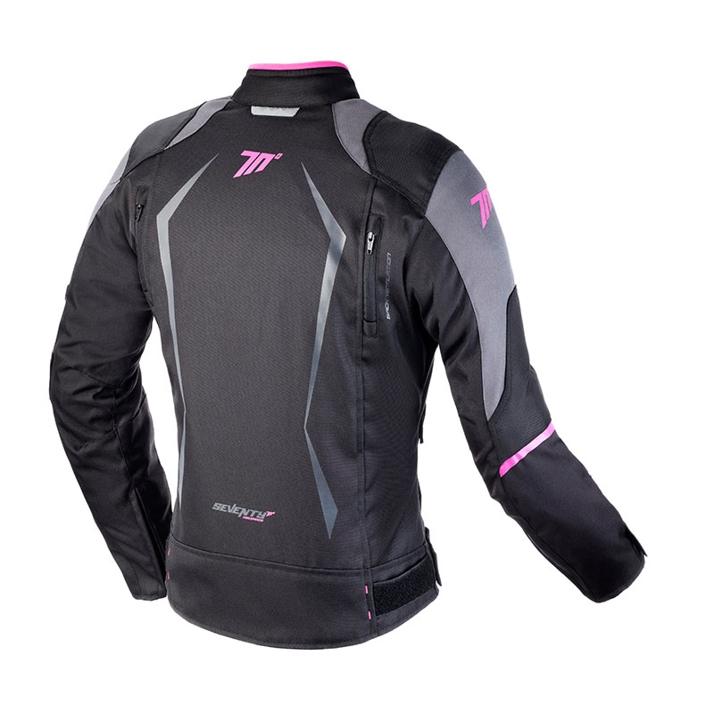 Dámska bunda na motocykel SEVENTY DEGREES SD-JR49 čierno-ružová
