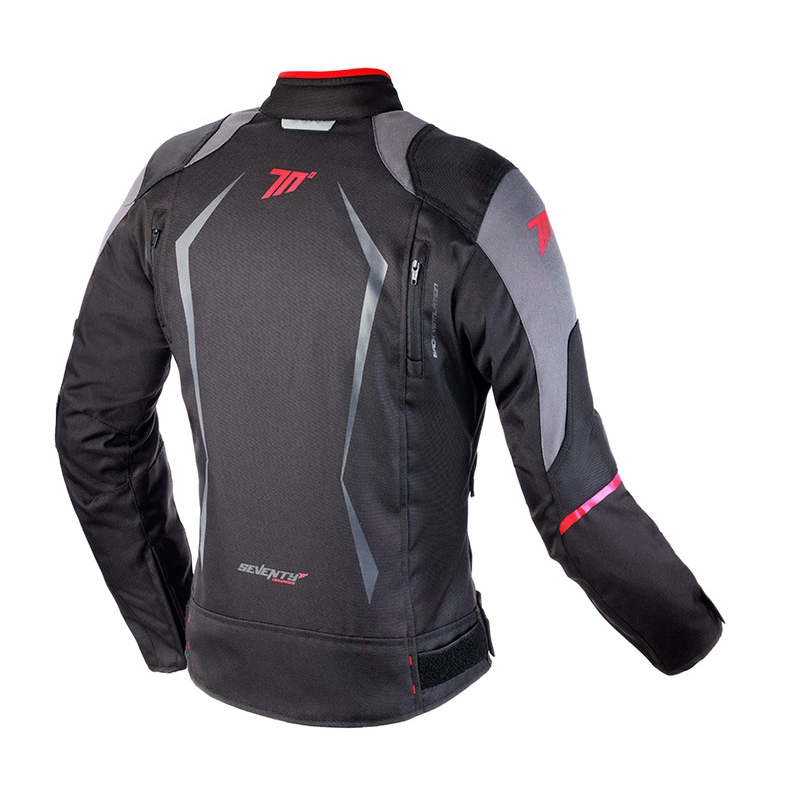 Dámska bunda na motocykel SEVENTY DEGREES SD-JR49 čierno-červená