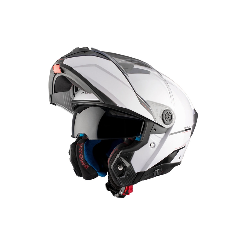 Odklápacia prilba na motocykel MT ATOM 2 SV SOLID A0 biela lesklá