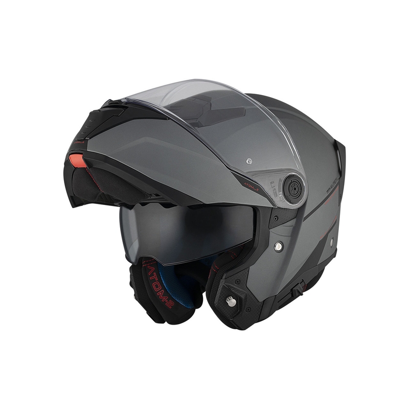 Odklápacia prilba na motocykel MT ATOM 2 SV SOLID A2 sivá matná