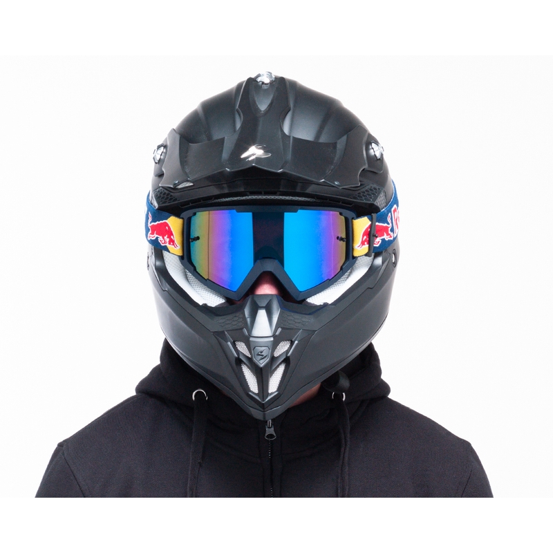 Motokrosové okuliare Red Bull Spect STRIVE S tmavo modré s modrým sklom