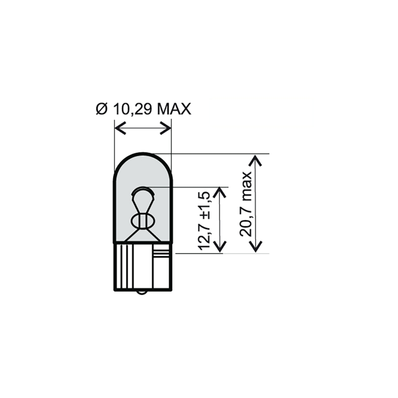 Lamp RMS 12V 3W T10 biela