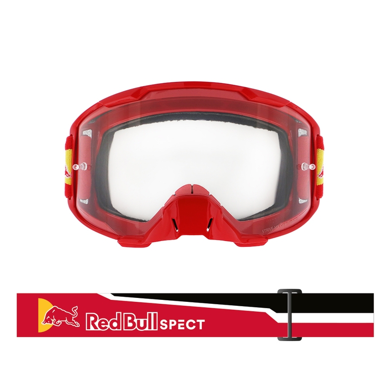 Motokrosové okuliare Red Bull Spect STRIVE S červené s čírym sklom