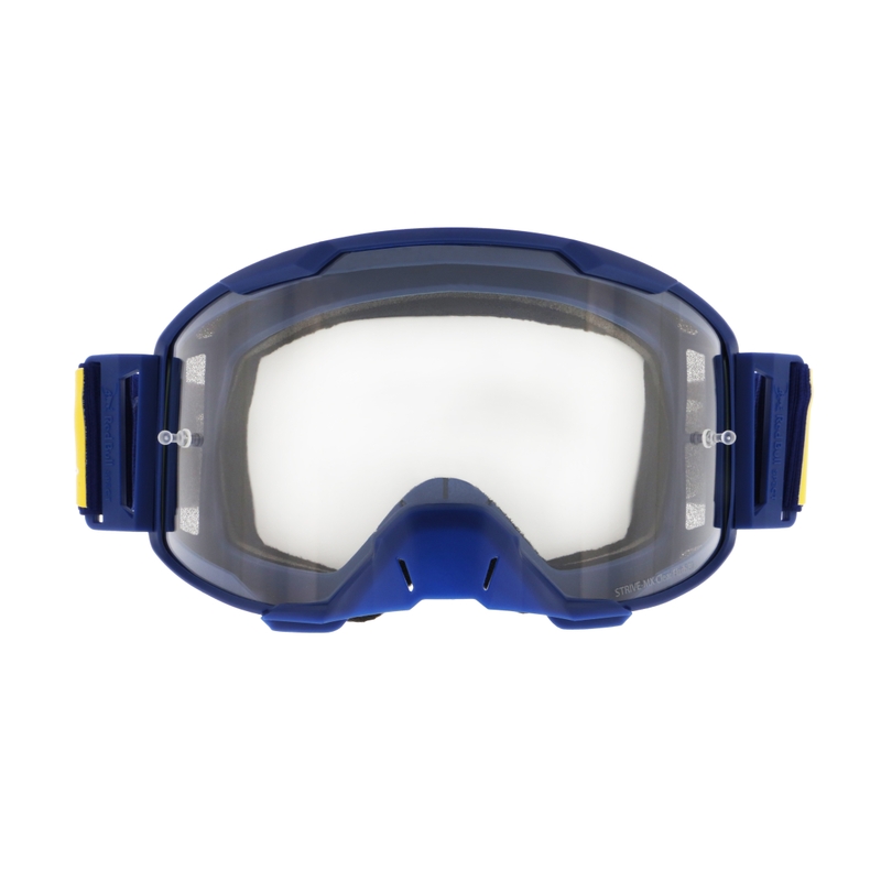 Motokrosové okuliare Red Bull Spect STRIVE S tmavo modré s čírym sklom