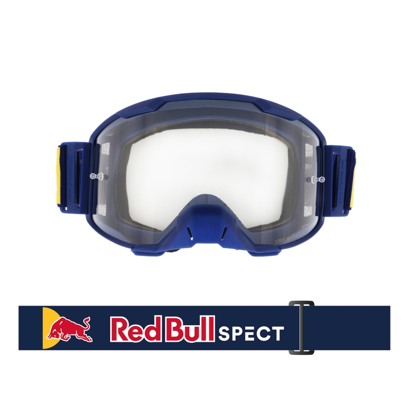 Motokrosové okuliare Red Bull Spect STRIVE S tmavo modré s čírym sklom
