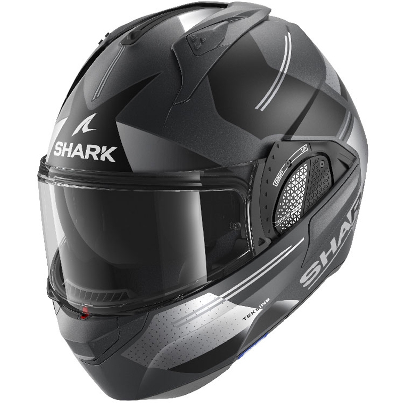 Preklápacia prilba SHARK EVO-GT Tekline čierno-šedá matná