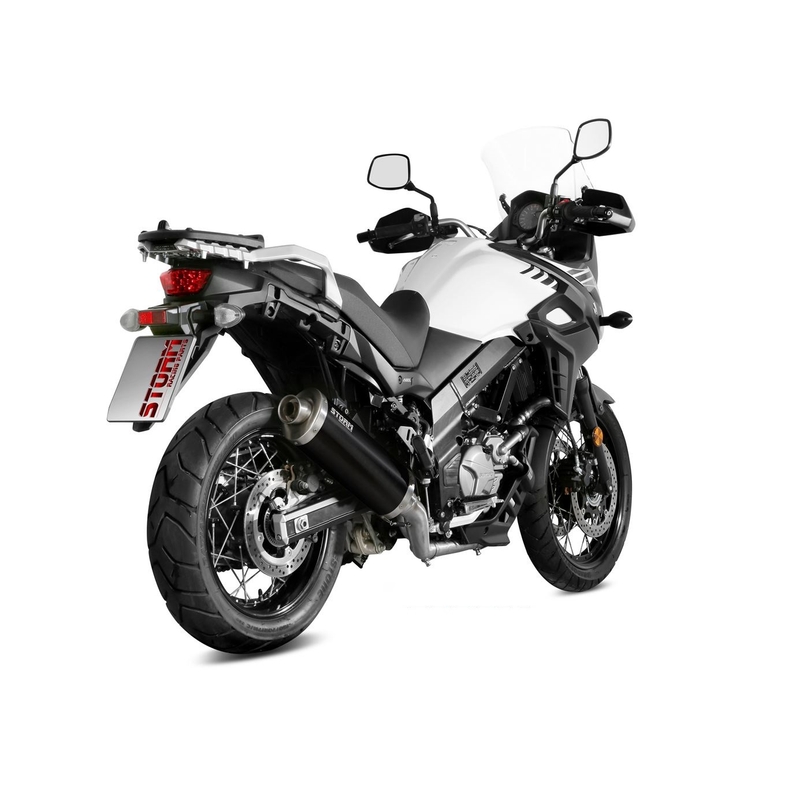 Koncovka výfuku STORM OVAL Oceľovo čierna pre SUZUKI DL 650 V-STROM 2017-2024