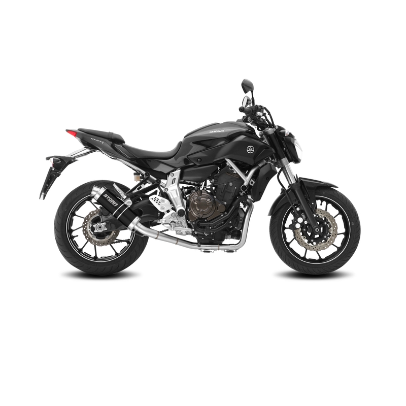 Výfuk kompletný 2x1 STORM GP Oceľovo čierna pre YAMAHA MT-07 700 2014-2024