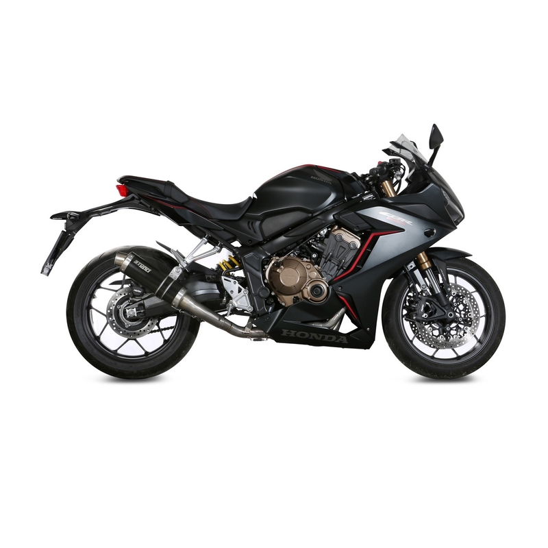 Výfuk kompletný 4x2x1 STORM GP Oceľovo čierna pre HONDA CB 650 R 2019-2023, HONDA CBR 650 R 2019-2023