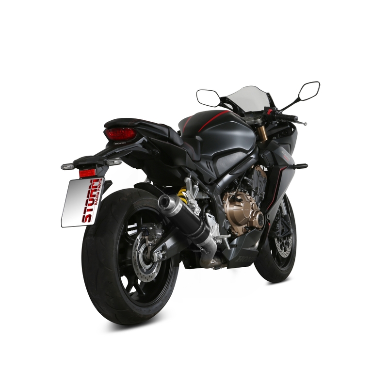 Výfuk kompletný 4x2x1 STORM GP Oceľovo čierna pre HONDA CB 650 R 2019-2023, HONDA CBR 650 R 2019-2023