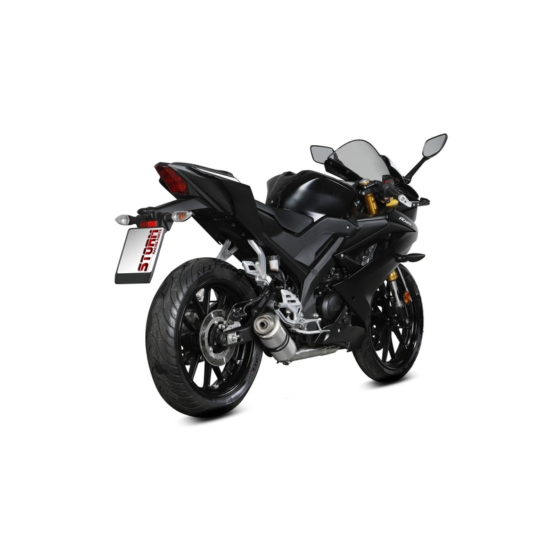 Výfuk kompletný 1x1 STORM GP nerez pre YAMAHA YZF-R 125 2019-2024, YAMAHA MT 125 2020-2024