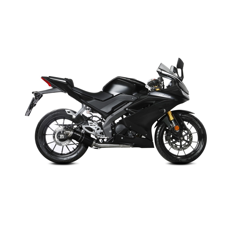 Výfuk kompletný 1x1 STORM GP čierna pre YAMAHA YZF-R 125 2019-2024, YAMAHA MT 125 2020-2026