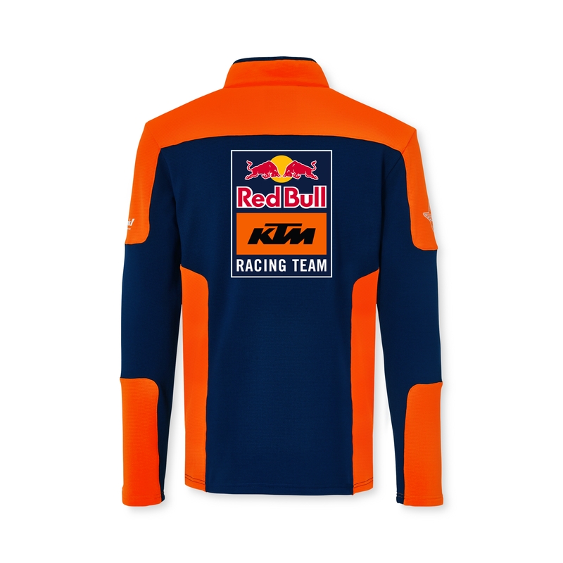 Sveter KTM Replica Team s polovičným zipsom modro-oranžový výpredaj