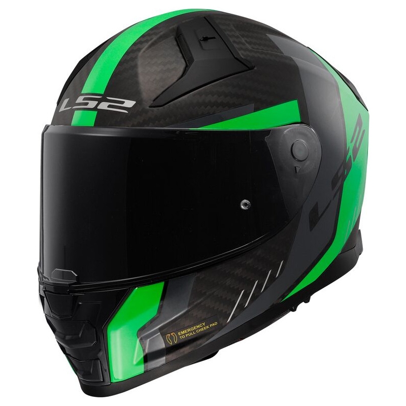 Integrálna prilba na motocykel LS2 FF811 Vector II Carbon Grid čierno-fluo zelená matná